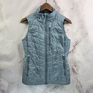 LL Bean Vest Womens XS Light Blue Quilted Puffer Insulated Primaloft Packaway